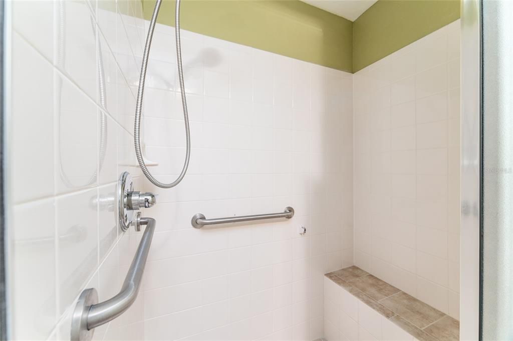 PRIMARY SUITE SHOWER WITH BENCH SEAT