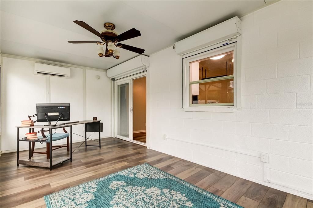 Sunroom with ductless AC unit