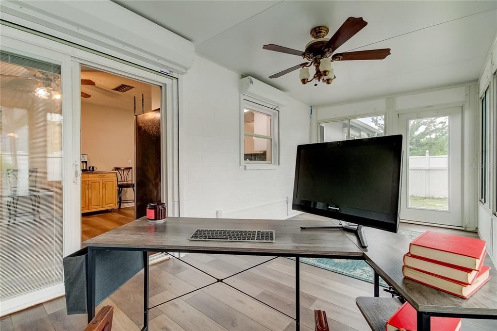 Sunroom with ductless AC unit