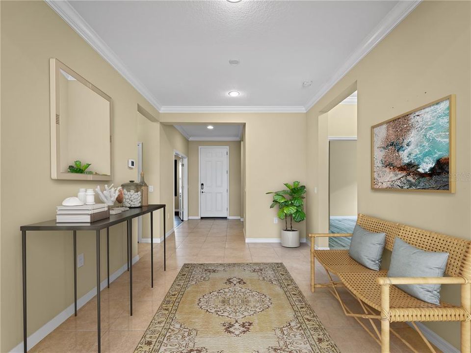 Virtually staged foyer