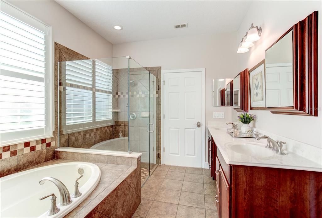 Primary bathroom with large walk-in shower