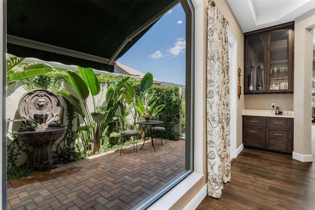 Courtyard with Wall Fountain with New Butler Pantry!