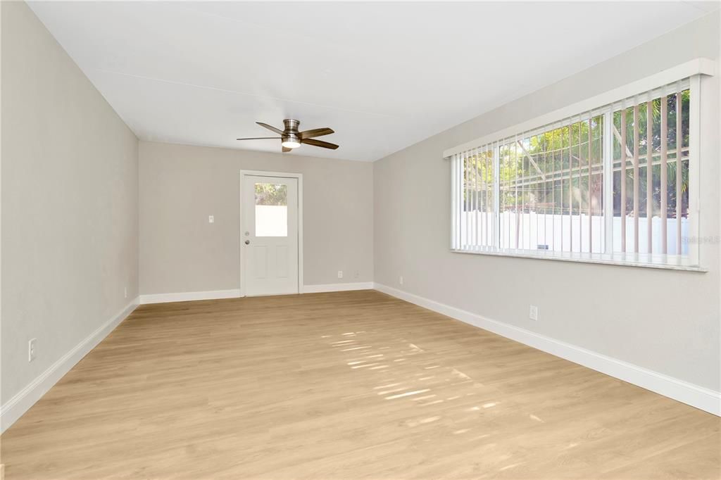 Large family room, can be used as den, office, or even a 4th bedroom as it does have a closet.