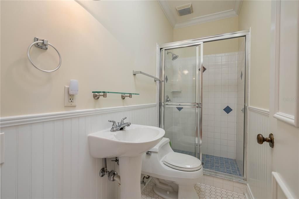 Full Bath in Hall serves 2nd BR and guests