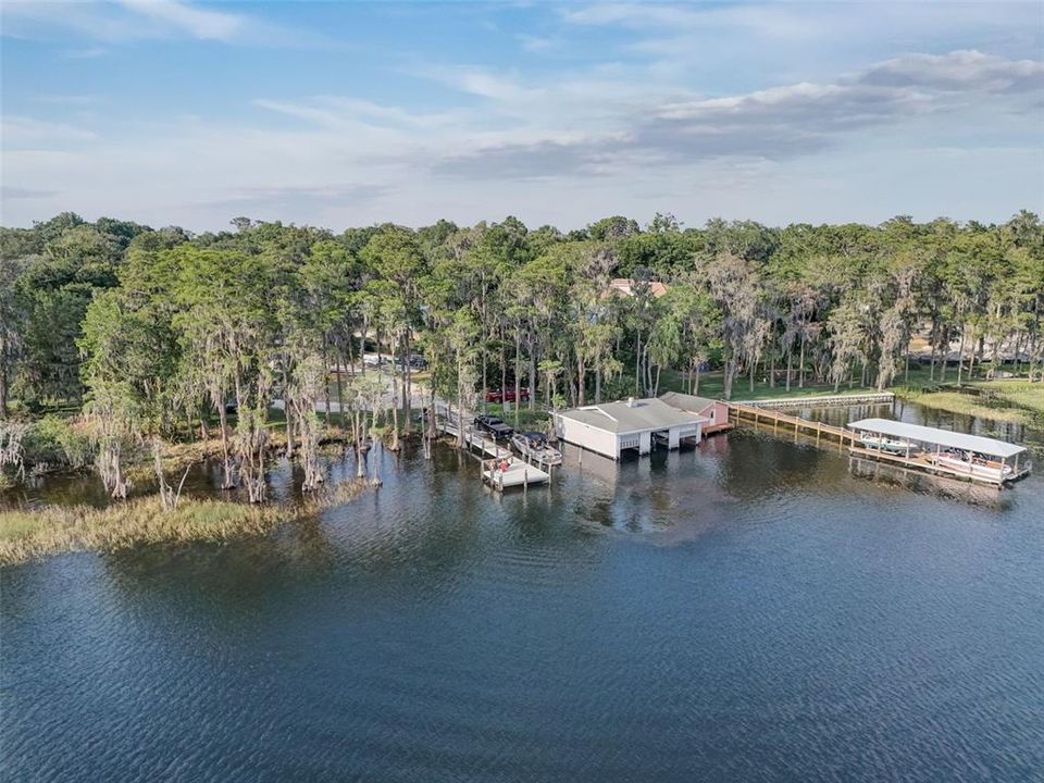 Lake Butler gated boat ramp and pier for town residents