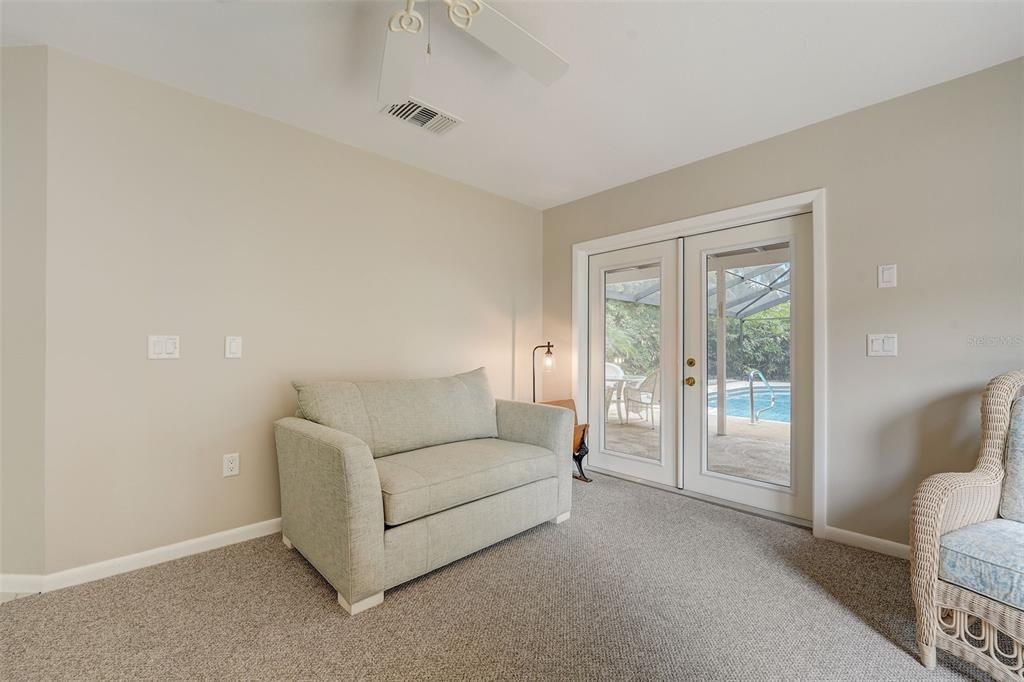 French doors from primary room to pool