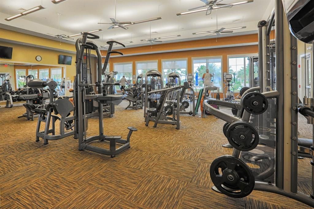 The expansive fitness center is state of the art