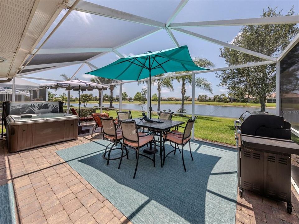 This spacious lanai not only includes covered space, however has been expanded to create the perfect entertaining space