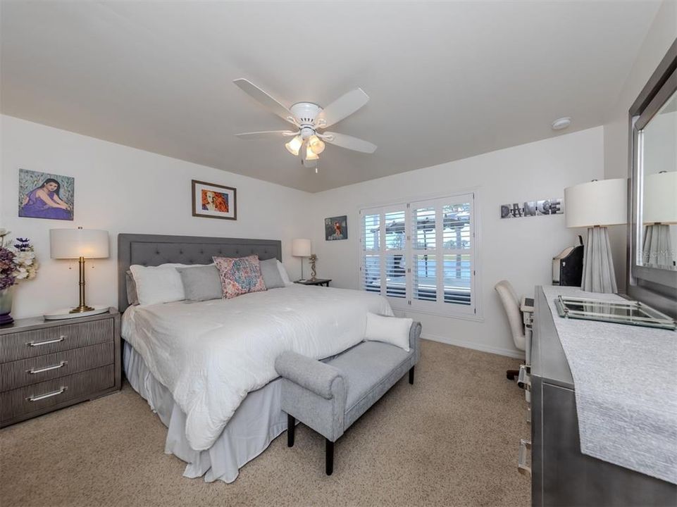 The master suite is located on the back of the home, and spacious with walk in closet and private en-suite