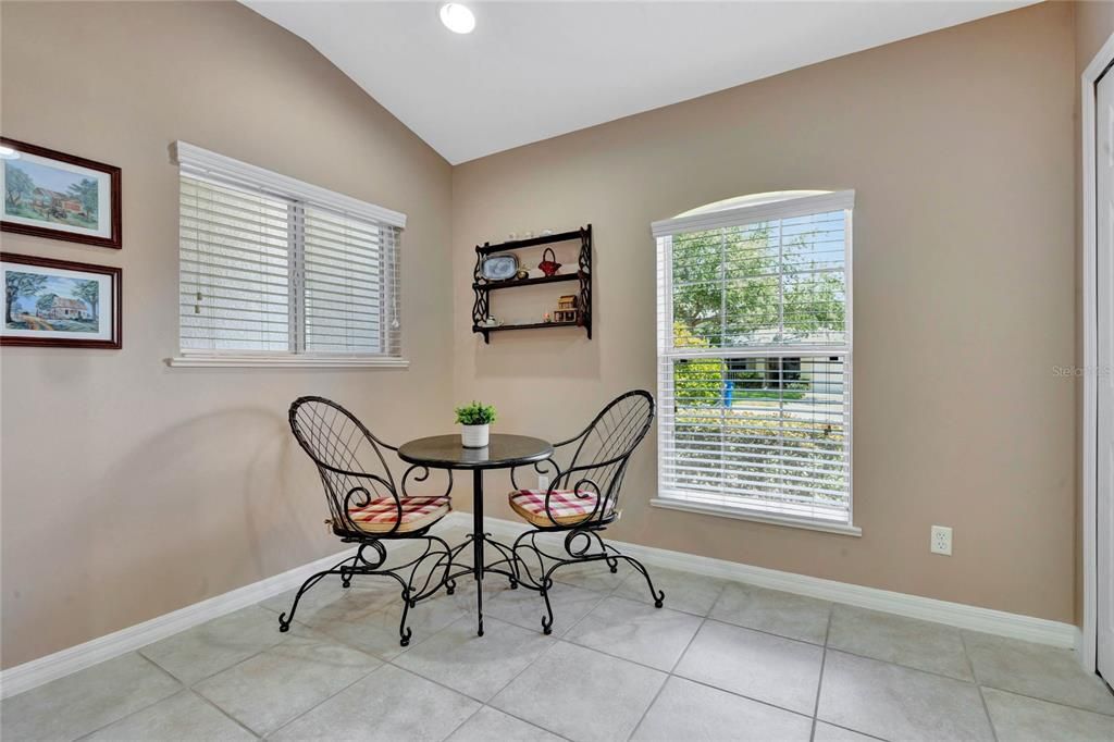 Vaulted Ceiling and Arched Window