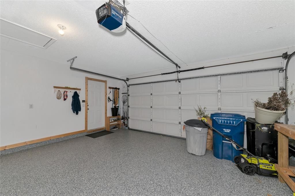 Garage with epoxy floors