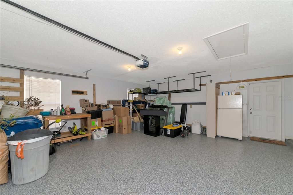 Garage with epoxy floors