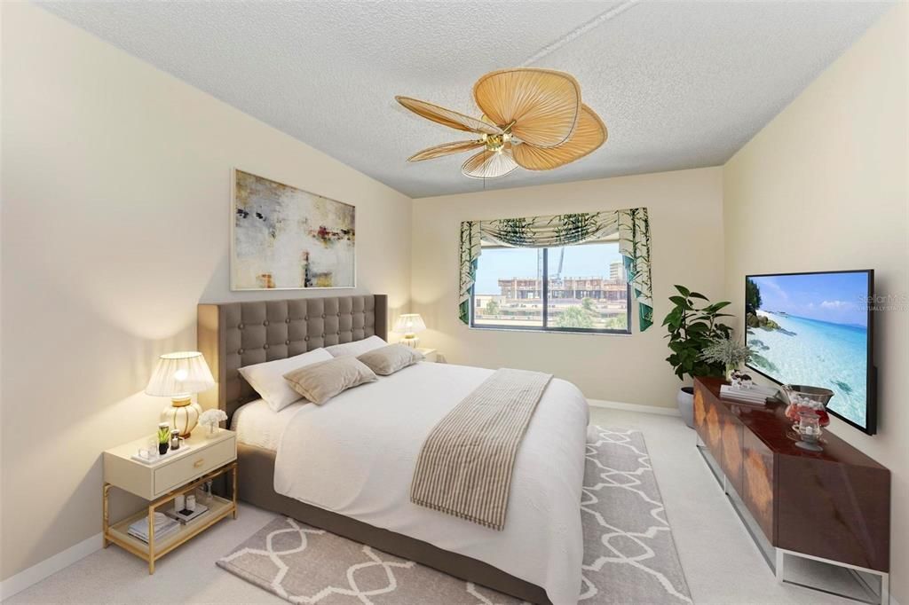 Virtually staged guest room
