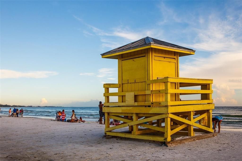 Famous colorful lifeguard stands