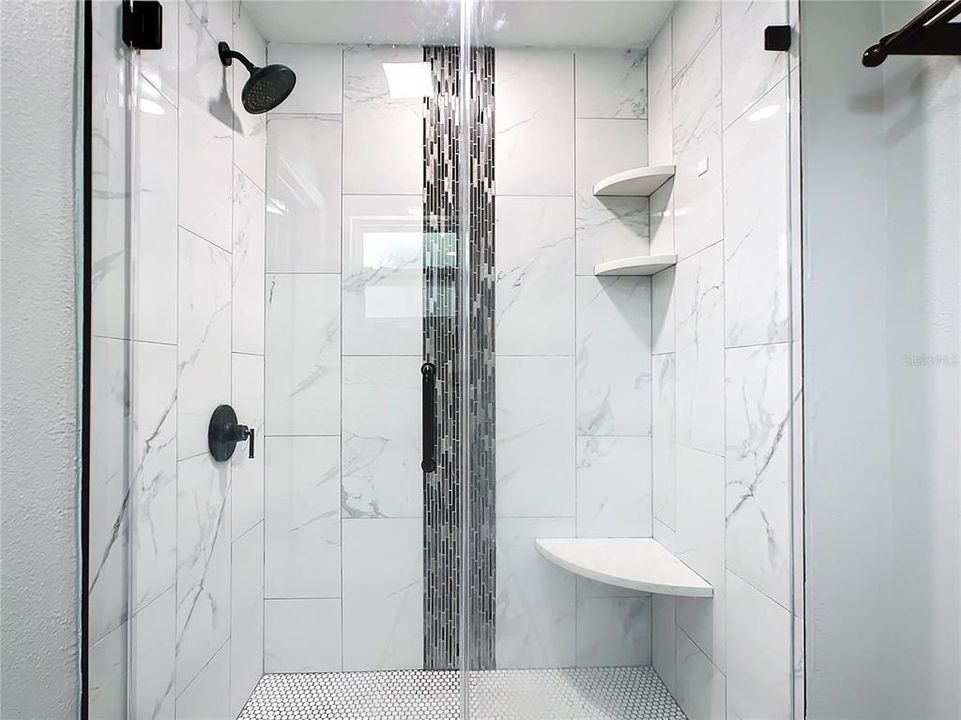 Master Bath custom tiled shower