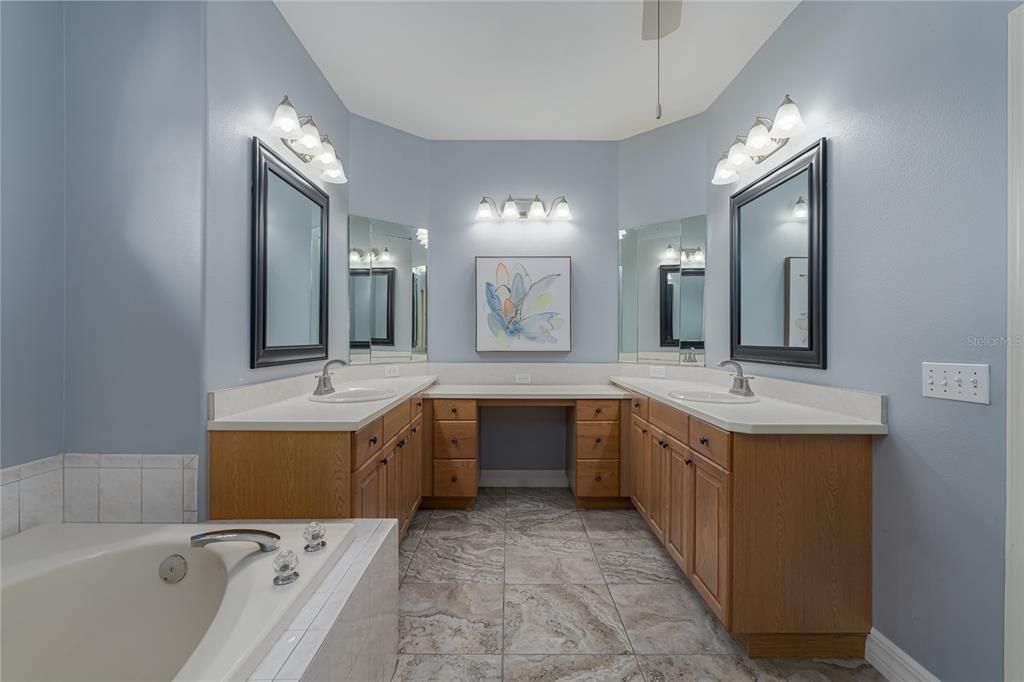 3014 River Woods Dr. Parrish, FL 34219  MLS #A4610018Primary Bathroom, soaking tub, shower vanity and double sinks