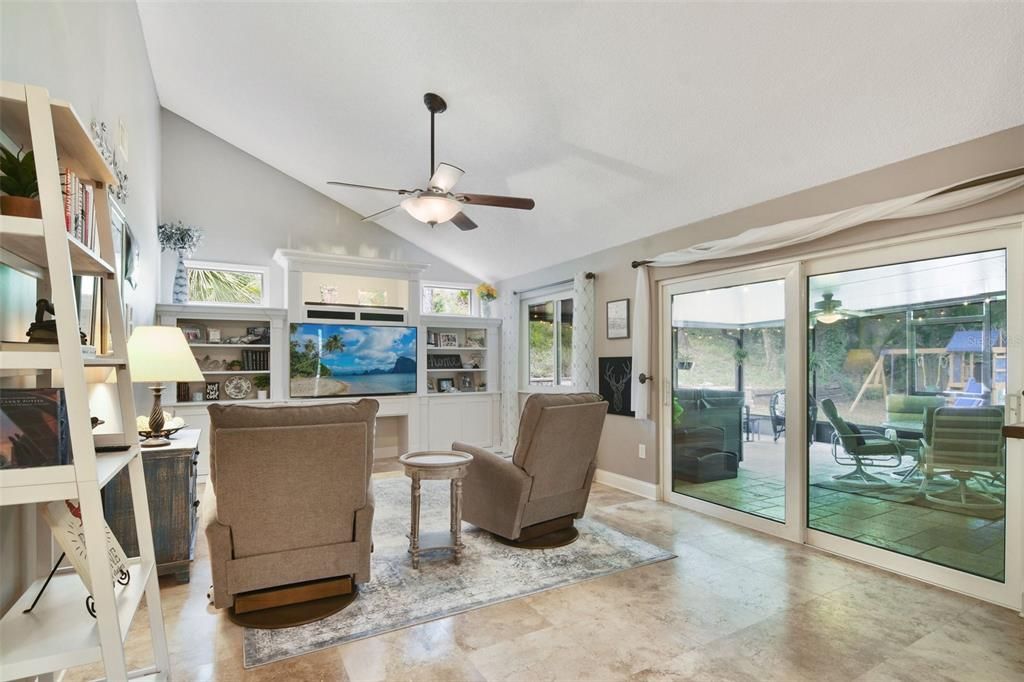 Family room to enclosed porch.