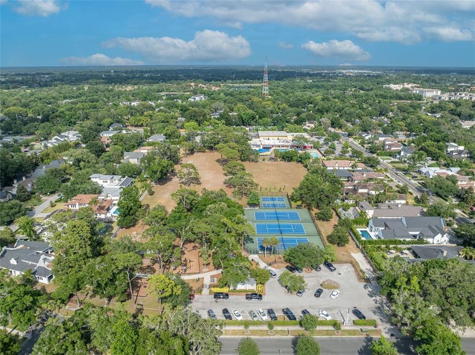 The YMCA is just 2 blocks away and is in the distance behind Phelps Park