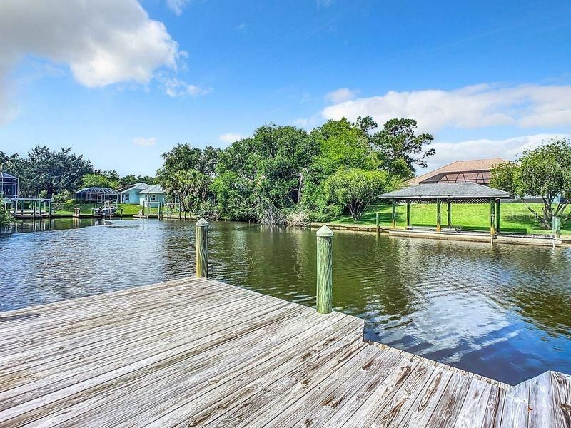 View from dock down canal