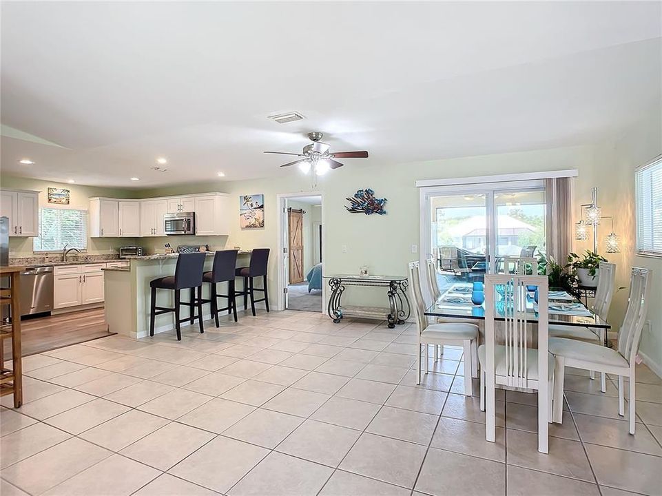 View from Living room to dining room,