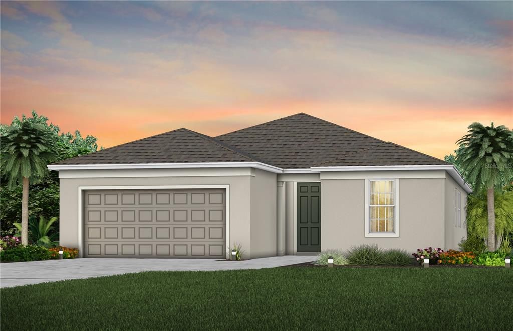 : Exterior Design. Artistic rendering for this new construction home. Pictures are for illustrative purposes only. Elevations, colors and options may vary.