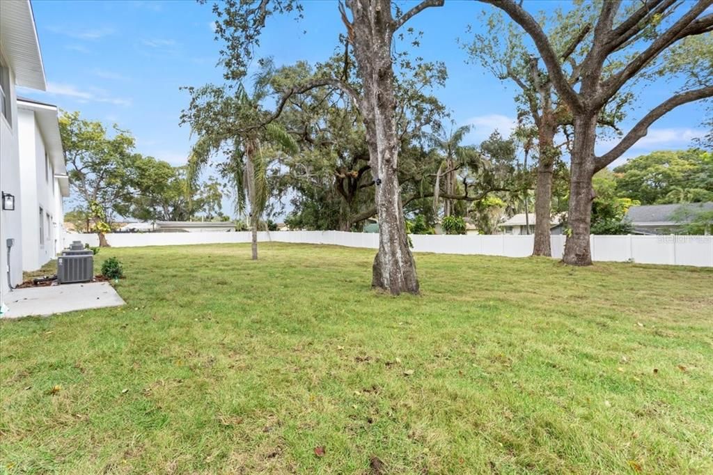 White Vinyl Fence defines the Entire Perimeter of the Properties