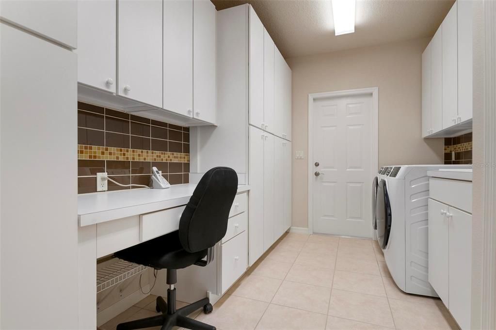 Laundry room with built-ins/desk