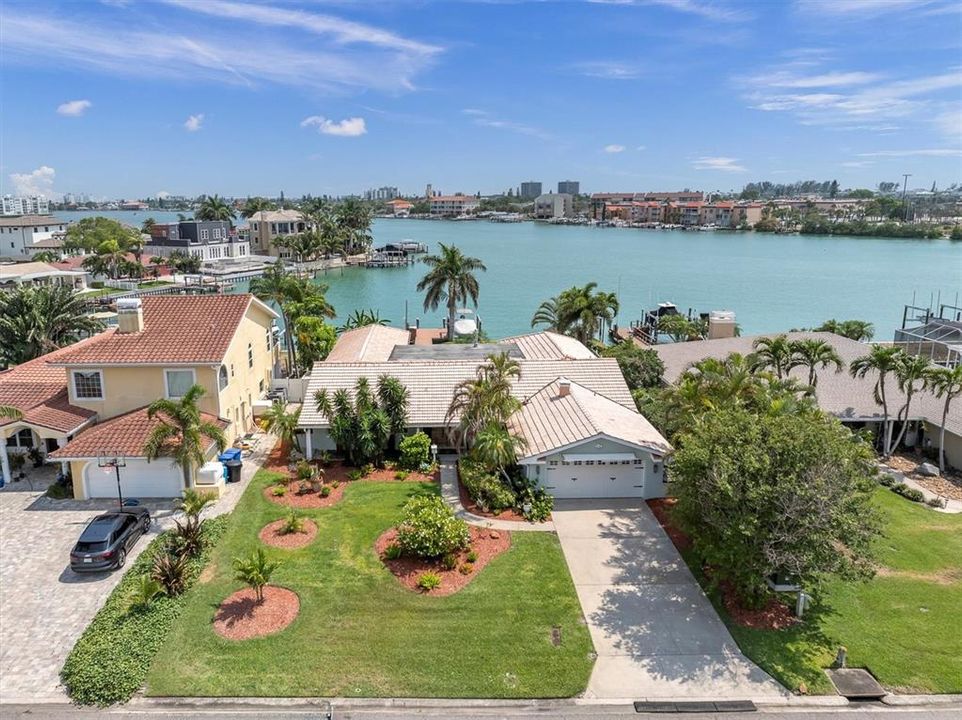 Aerial View Front of House with Intracoastal Waterway Behind House