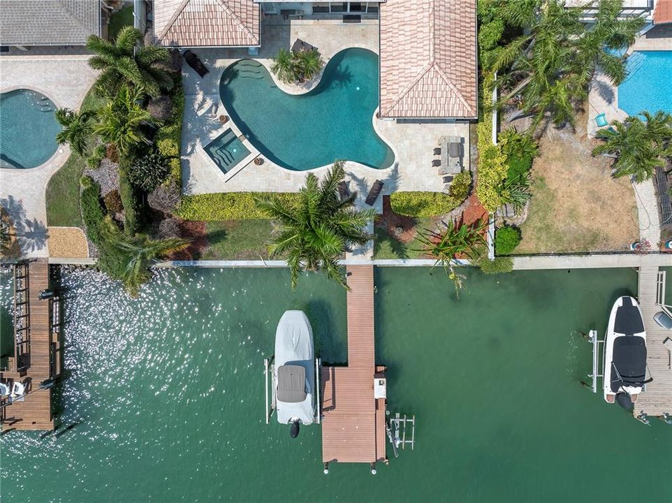 Aerial View of Dock Pool and Back of House