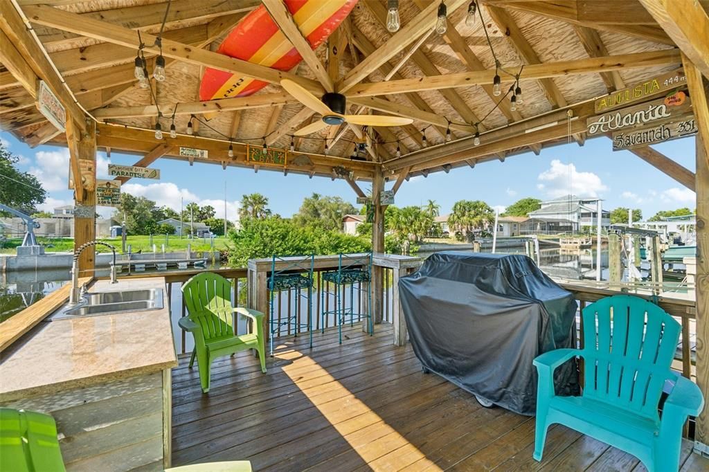 Gazebo with counter space, sink and grill included!