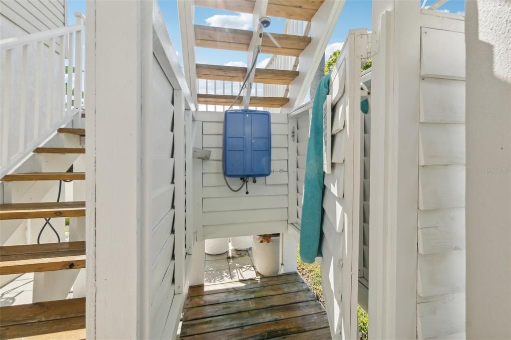 Surprise outdoor shower