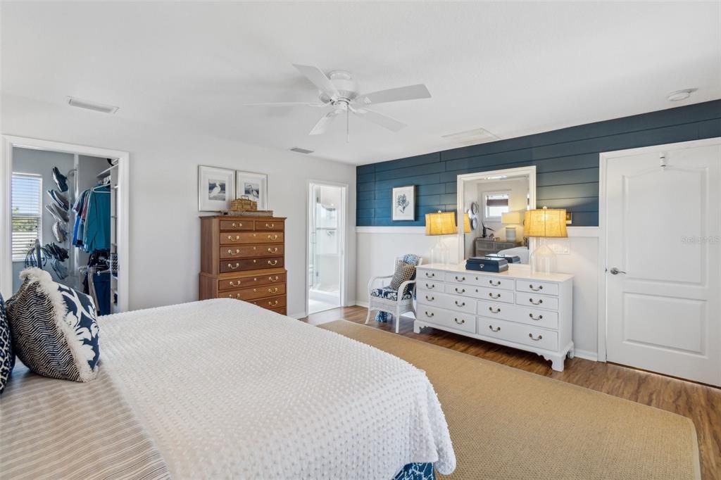 Master bedroom view showing door to staircase to the main floor