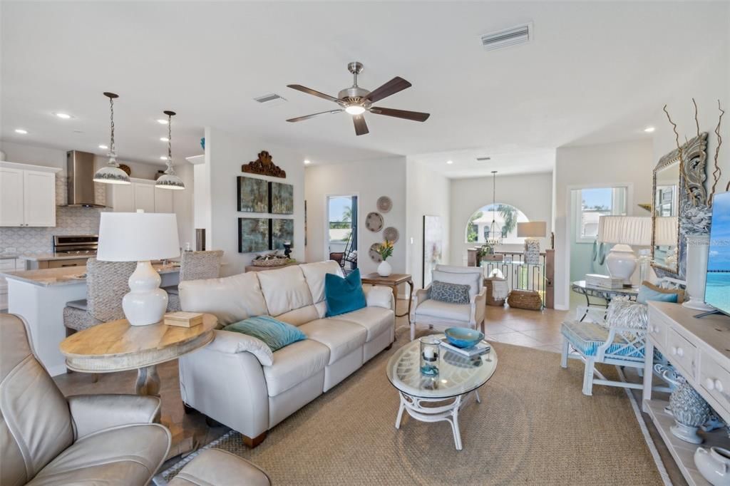 View of living room open to Breakfast Bar