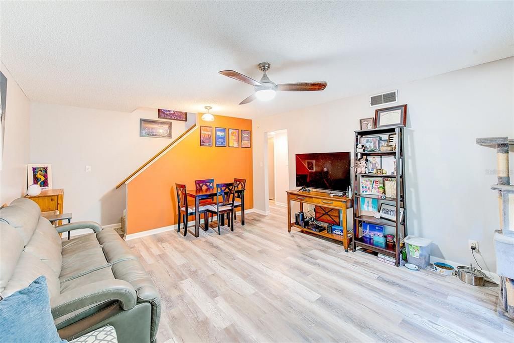 Living room & stairs