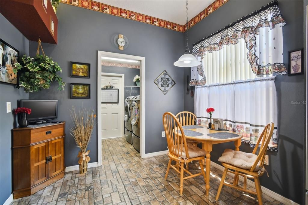 Indoor utility room with washer and dryer.