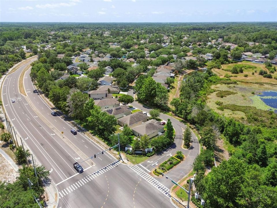 Front gate entrance intersection overview.