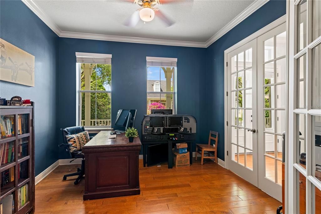 Private office with double French doors.