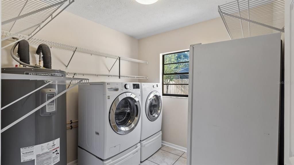 Laundry room with additional refrigerator
