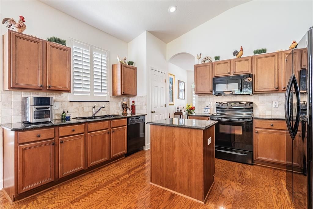 Wood cabinets, Granite and center Island...