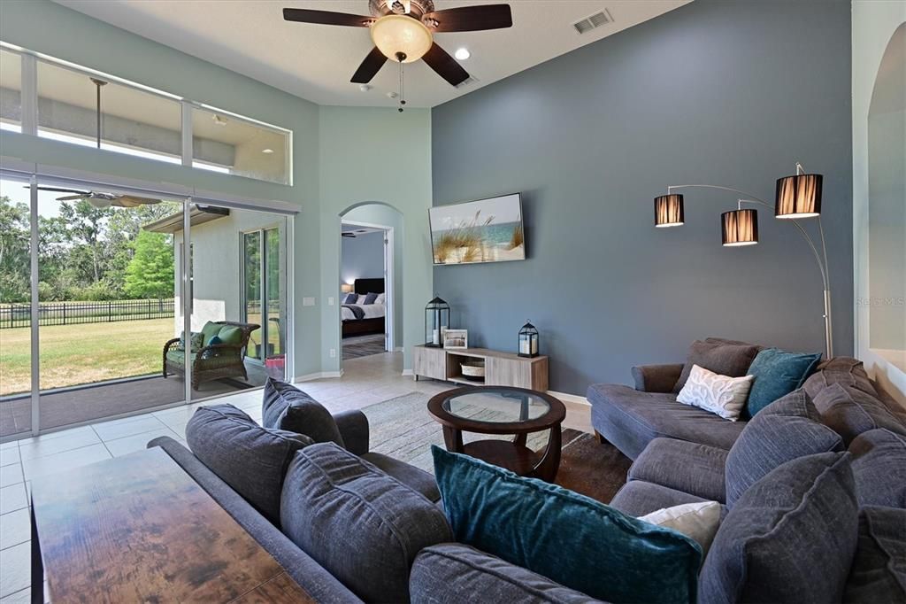12 foot ceilings!  With a wall of glass to take in the preserve view.