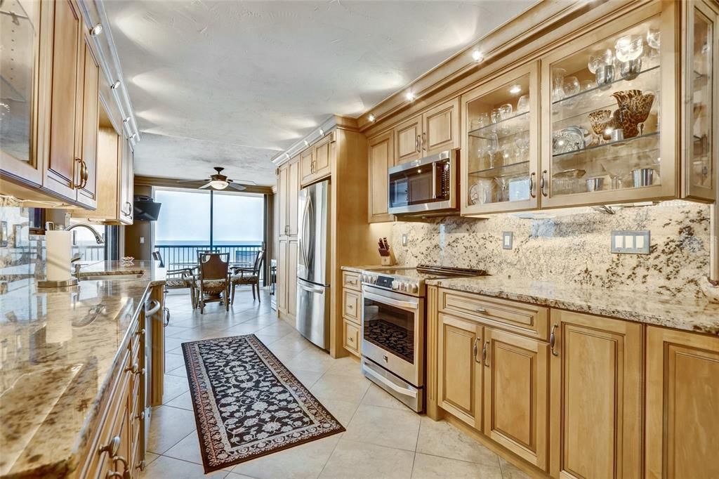 Updated Kitchen with view of Gulf of Mexico