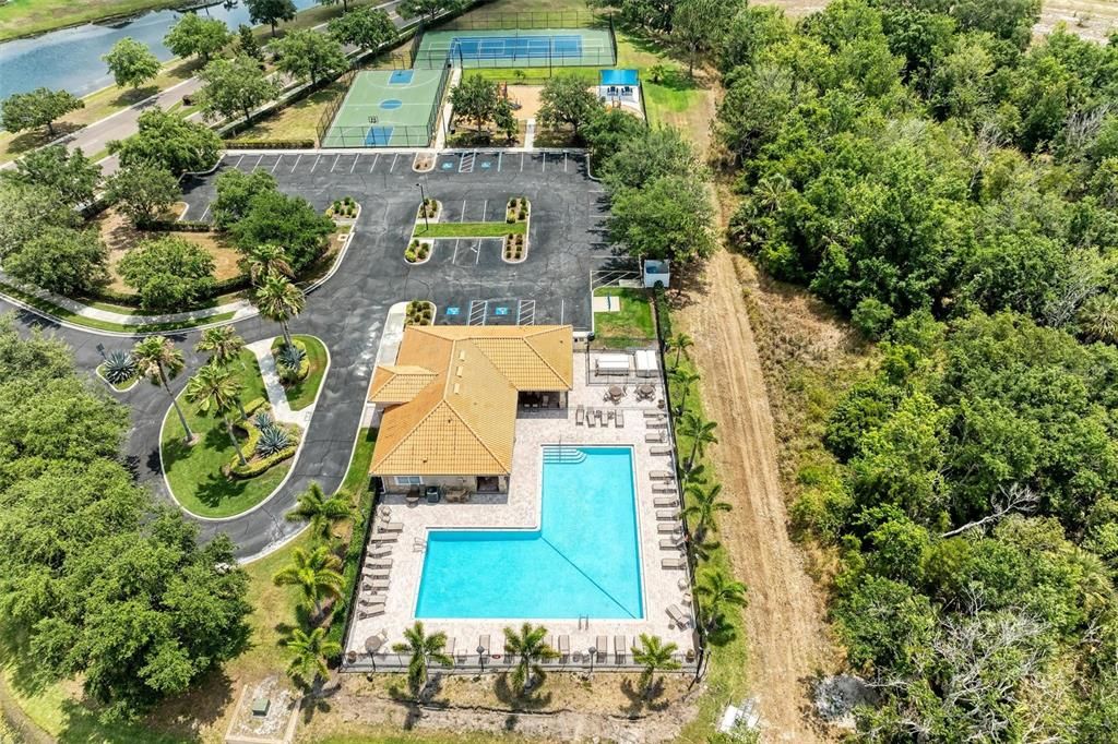 Pickleball, tennis and basketball courts, swimming pool and clubhouse with meeting room available for unlimited use for get togethers and parties.