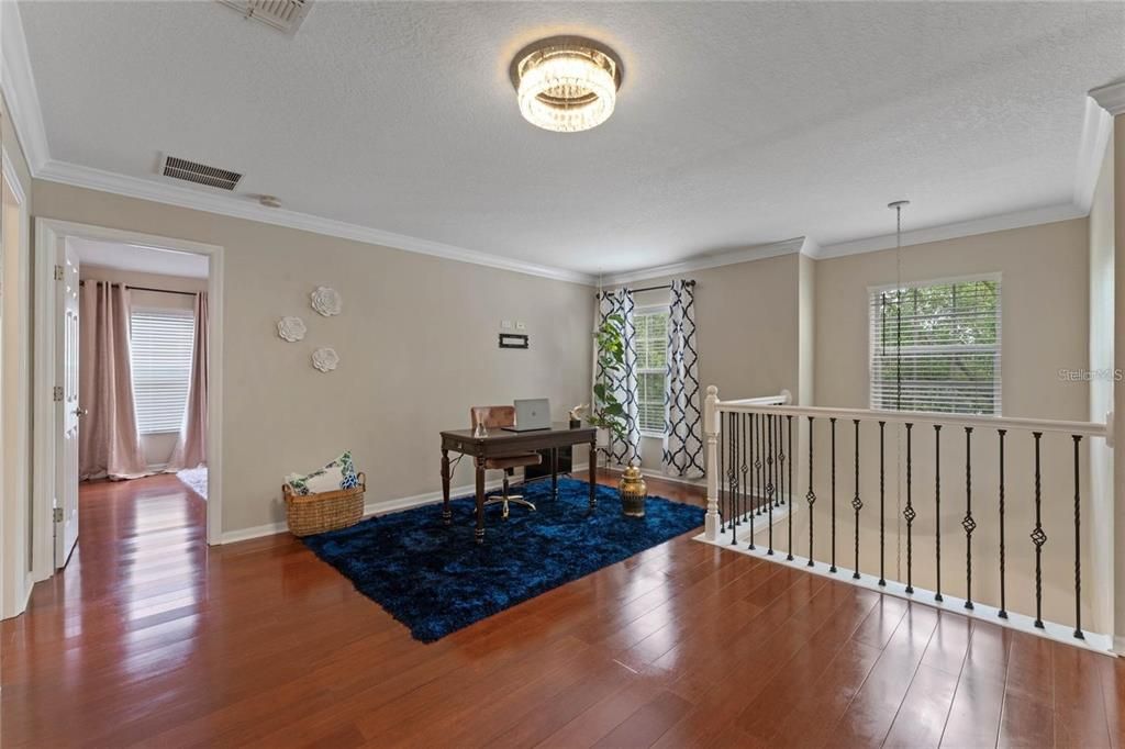 huge loft with laundry room