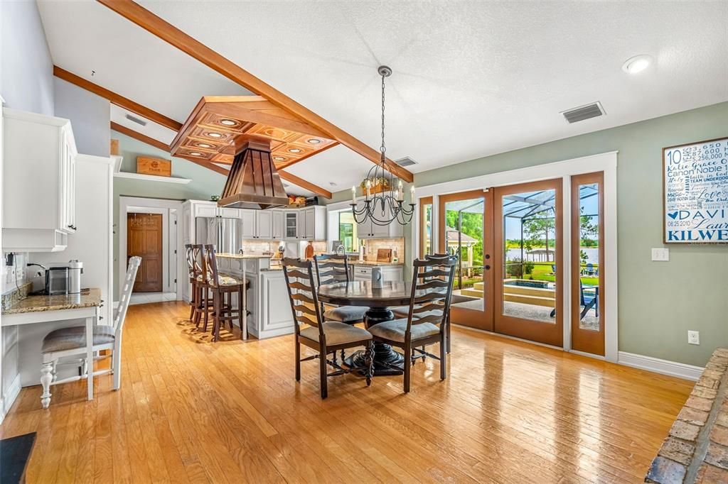 Eat in kitchen are with french doors leading out to your heated pool