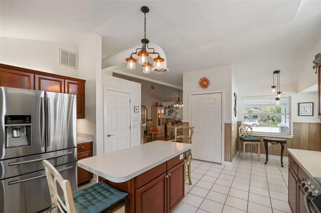Kitchen with breakfast nook open to Family Area.