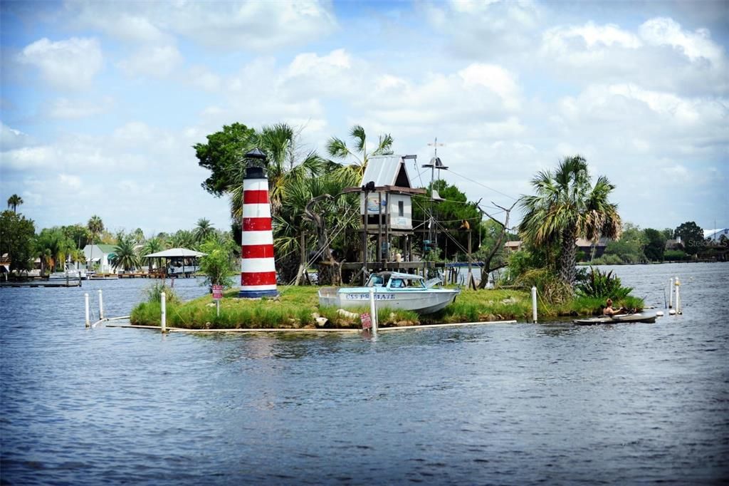 Check out the iconic Monkey Island, complete with Monkey's on the Homosassa River.