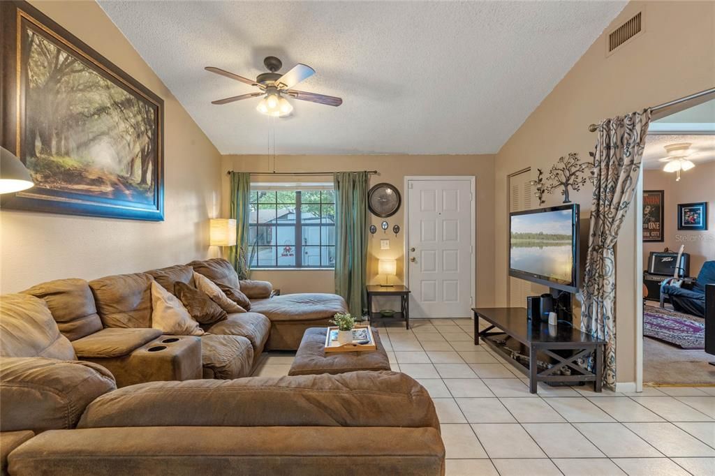 Living room features Vaulted Ceilings