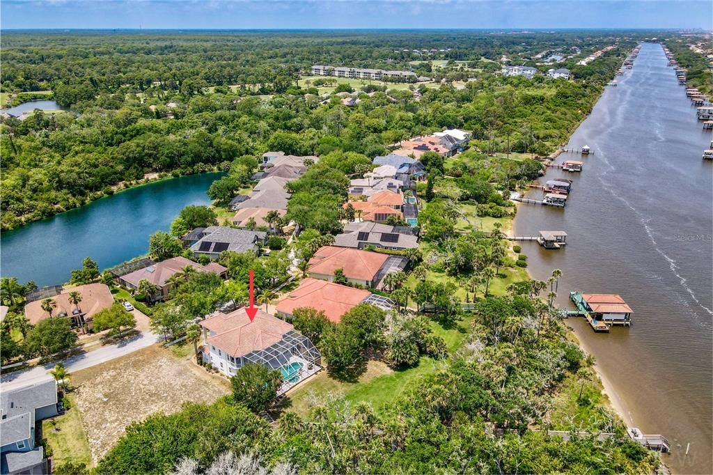 View above from the house to Intracoastal waterway