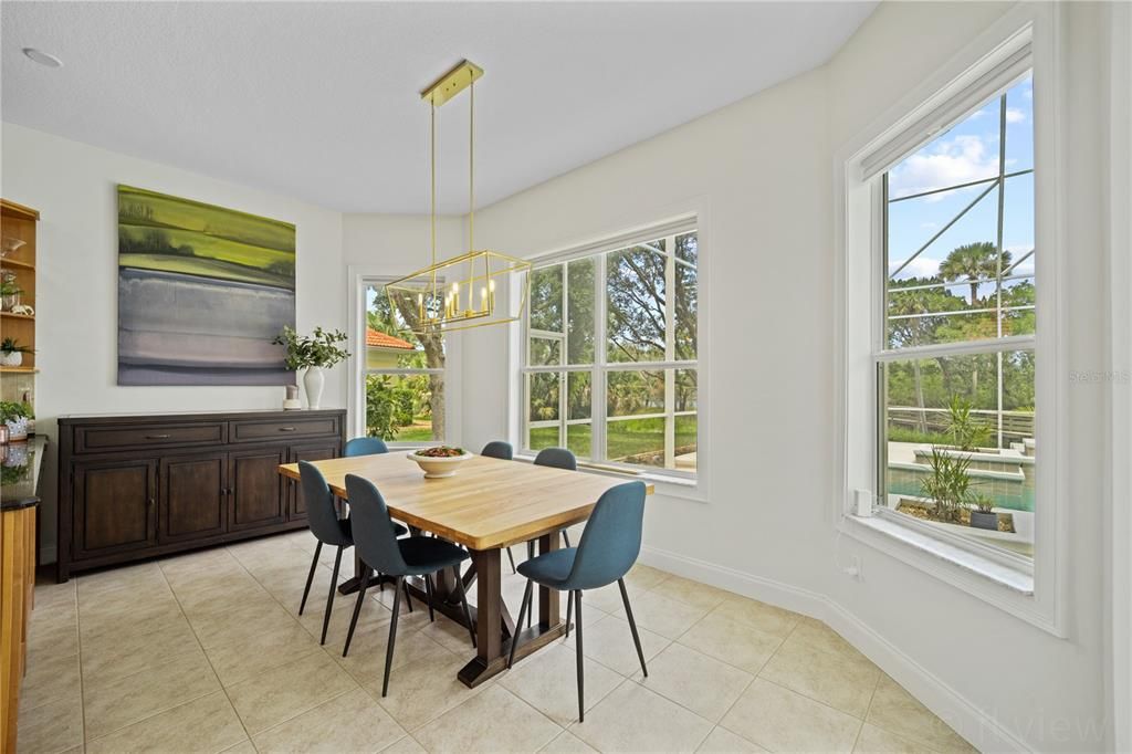 Breakfast nook overlooking the pool and Intracoastal waterway