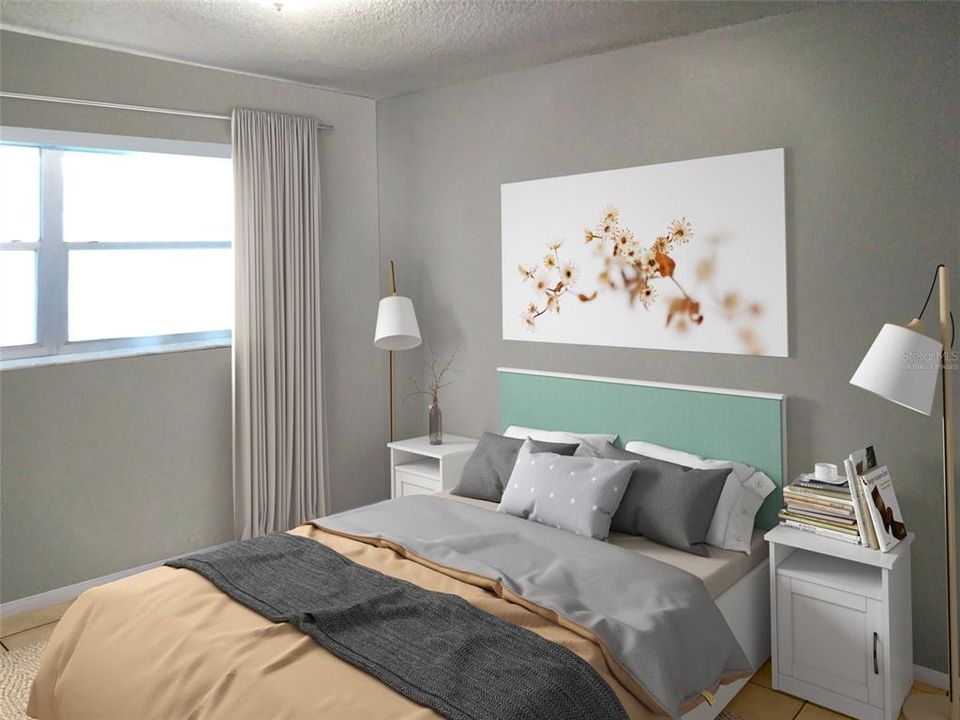 Virtually staged- bedroom